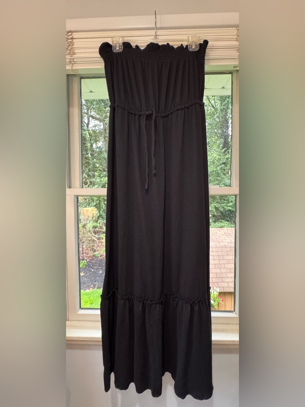 LOFT Black Strapless Maxi Skirt with Waist Tie